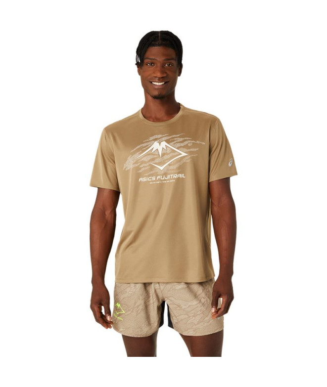 Camiseta de Trail ASICS Fujitrail Logo Ss Top Hombre Rojo