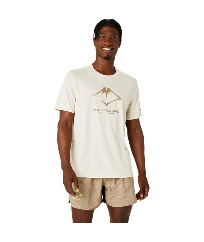 Camiseta de Trail ASICS Fujitrail Logo Ss Top Hombre Beige