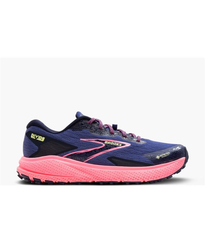 Sapatilhas Trail Brooks por Divide 5 GTX Rosa Azul Mulher