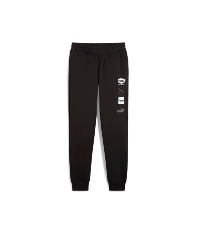 Pantalón Puma Power Graphic Sweatpants Fleece Cl Hombre Negro