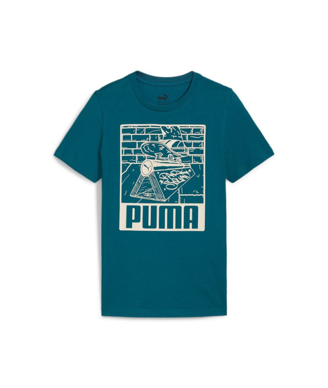 Camiseta Puma Ess+ Mid 90S Graphic Niño Azul