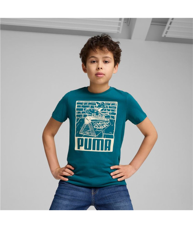 T-shirt Enfant Puma Ess+ Mid 90S Graphic Blue
