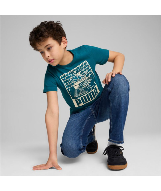 Camiseta Puma Ess+ Mid 90S Graphic Niño Azul
