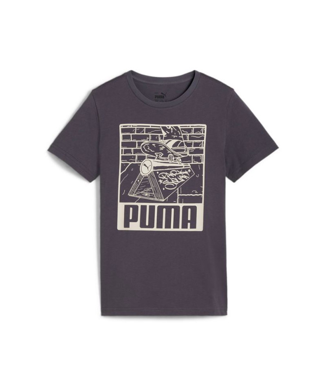 Camiseta Puma Ess+ Mid 90S Graphic Niño Gris
