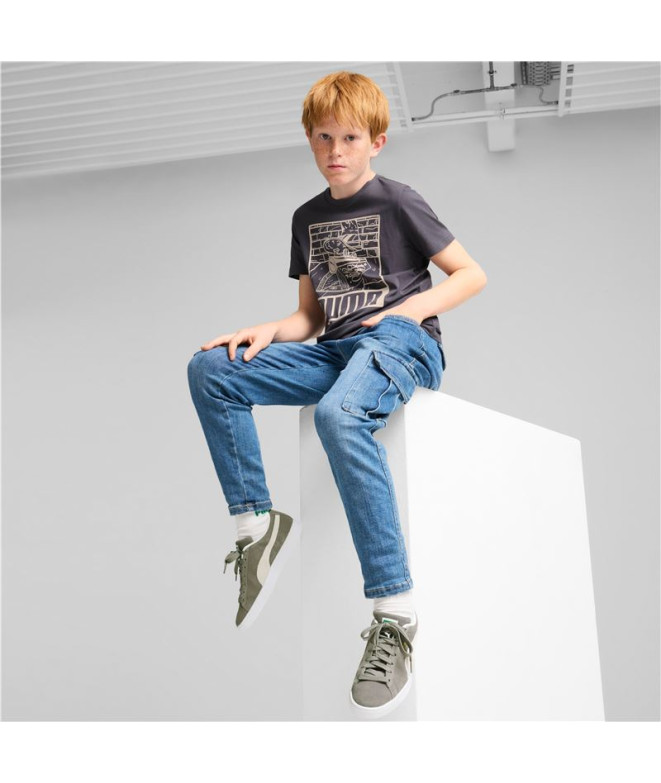 Camiseta Puma Ess+ Mid 90S Graphic Niño Gris