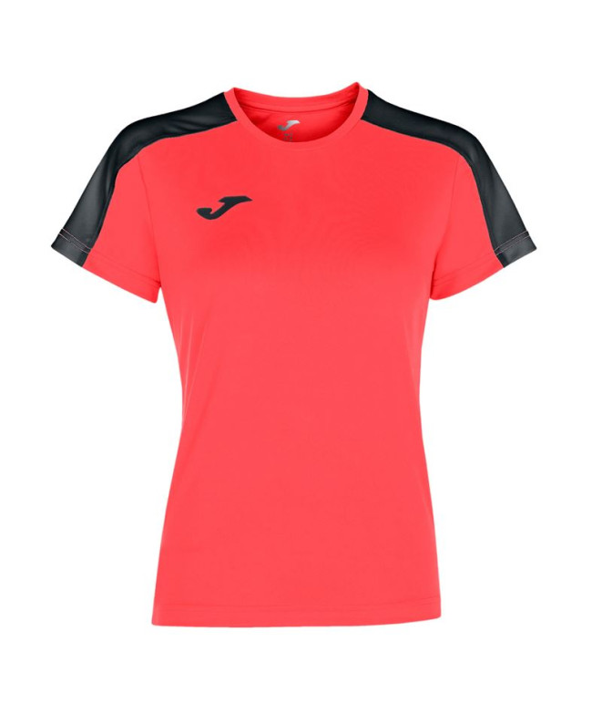 Camiseta Joma Mulher Manga curta Academy Preto Coral