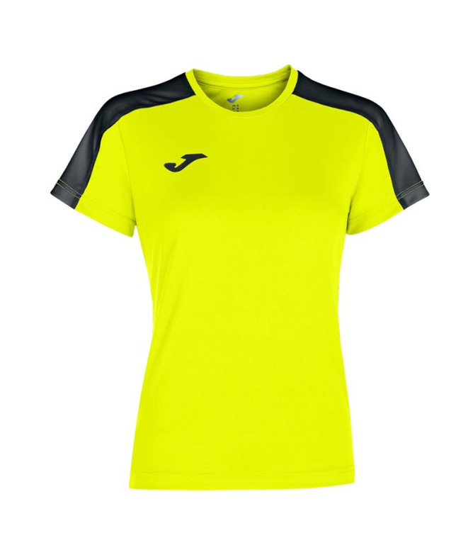 Camiseta Joma Academy Mujer Amarillo Fluor-Negro