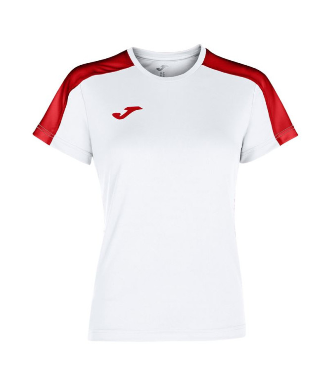 Camiseta Joma Mulher Manga curta Academy Branco Vermelho