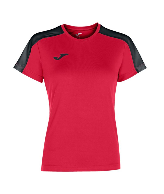 Camiseta Joma Mulher Manga curta Academy Vermelho Preto