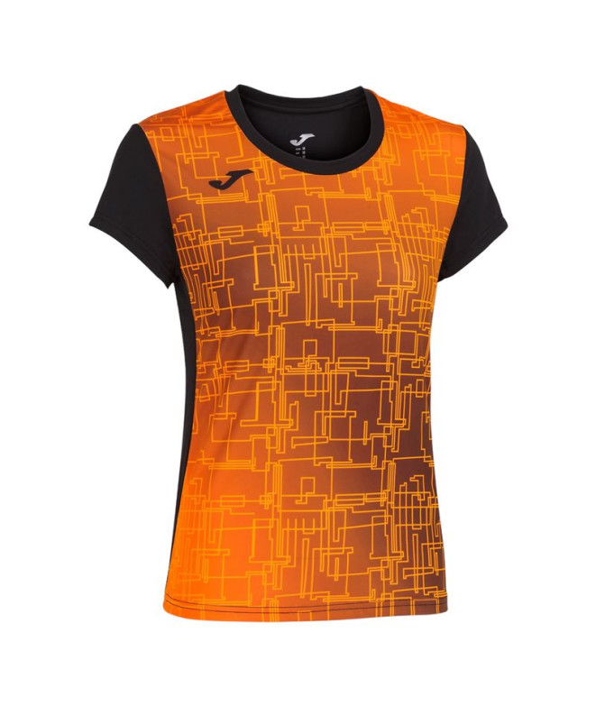 Camiseta Joma MulherMenina Manga curta Elite VIII / Preto Laranja