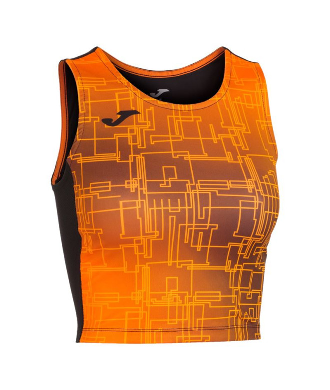 Top Running Joma Elite VIII Mujer Negro Naranja