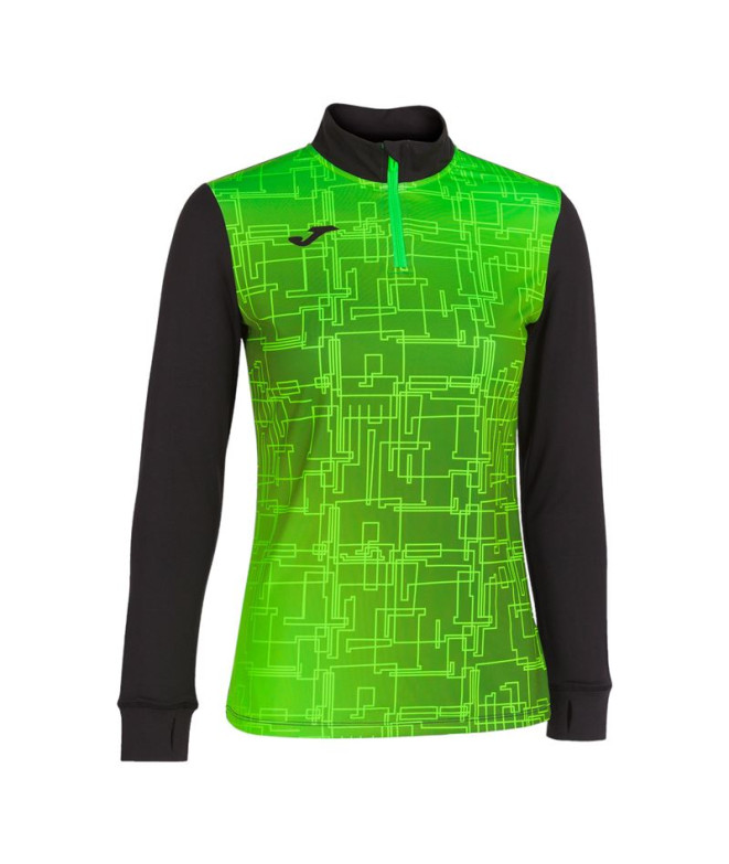 Moletom Running Joma MulherMenina Elite VIII / Preto Fluor Verde