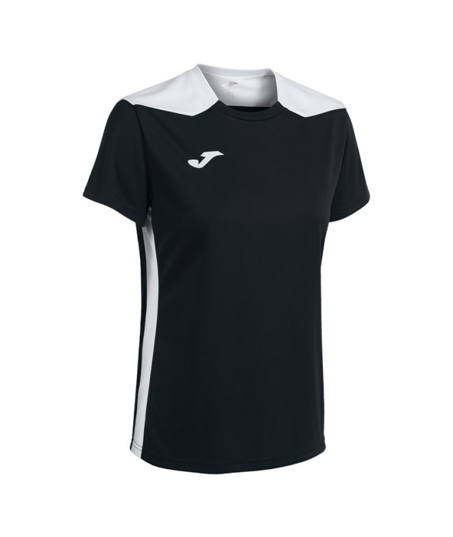 Camiseta Joma Mulher Campeonato de manga curta VI Preto Branco