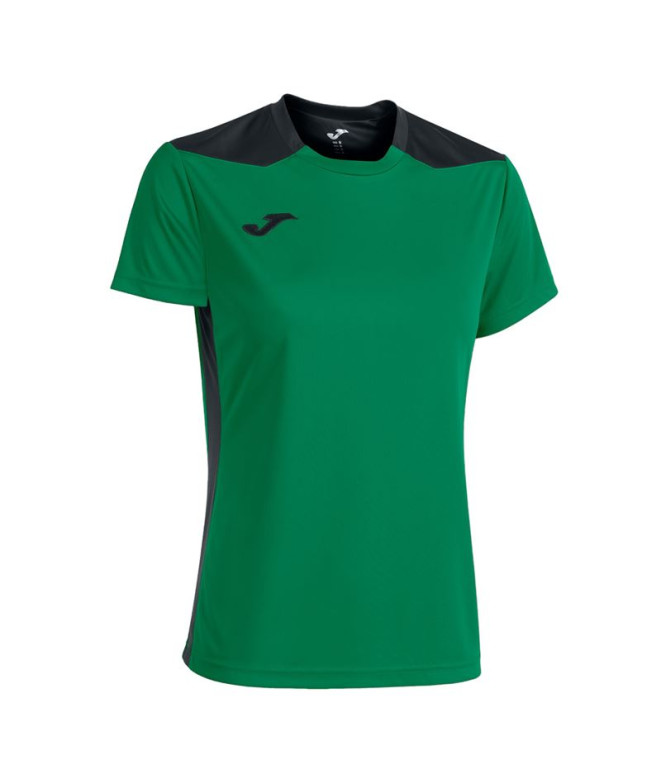 Camiseta Joma Mulher Manga curta Campeonato VI Verde Preto