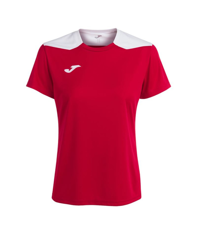 Camiseta Joma Mulher Campeonato de manga curta VI Vermelho Branco