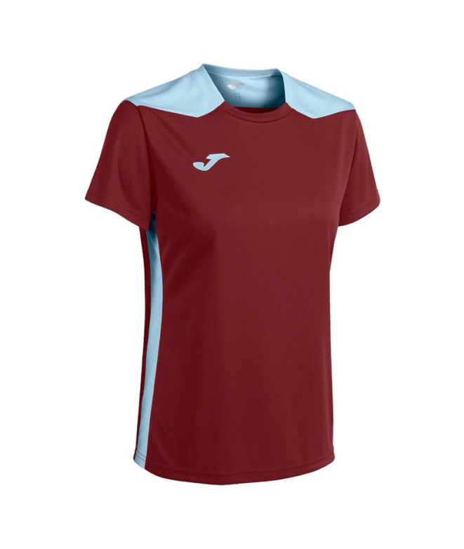 Camiseta Joma Mulher Campeonato de manga curta VI Bordeaux Celeste