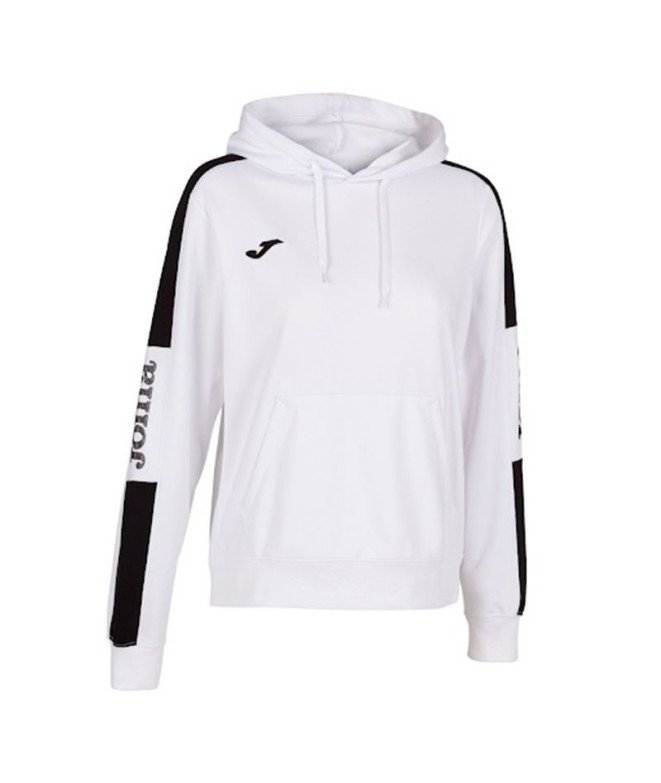 Moletom Joma Mulher Campeonato IV com capuz Branco Preto