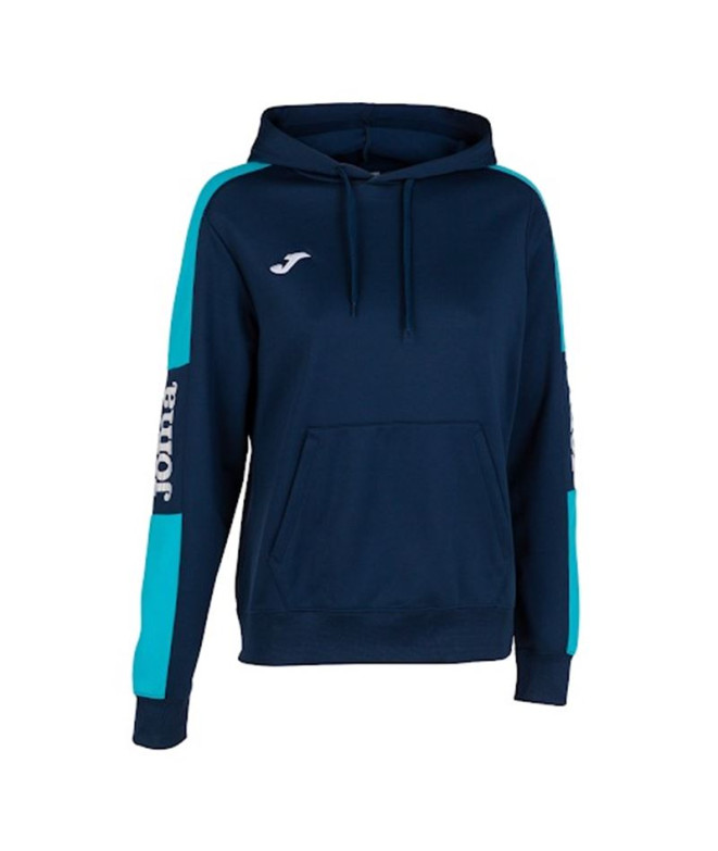 Sudadera Joma Championship IV Con Capucha Mujer Marino Turquesa Flúor