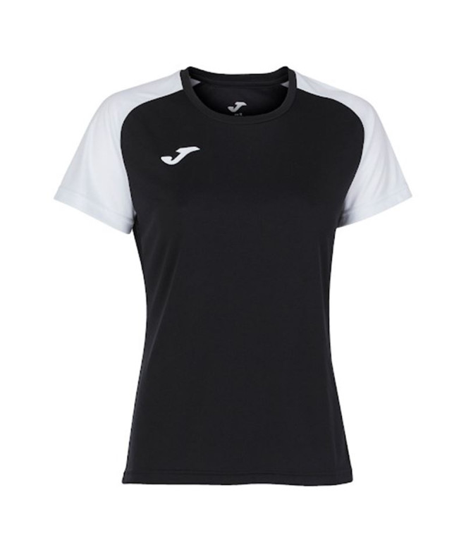 Camiseta de Fútbol Joma Academy IV Manga Corta Mujer Negro Blanco