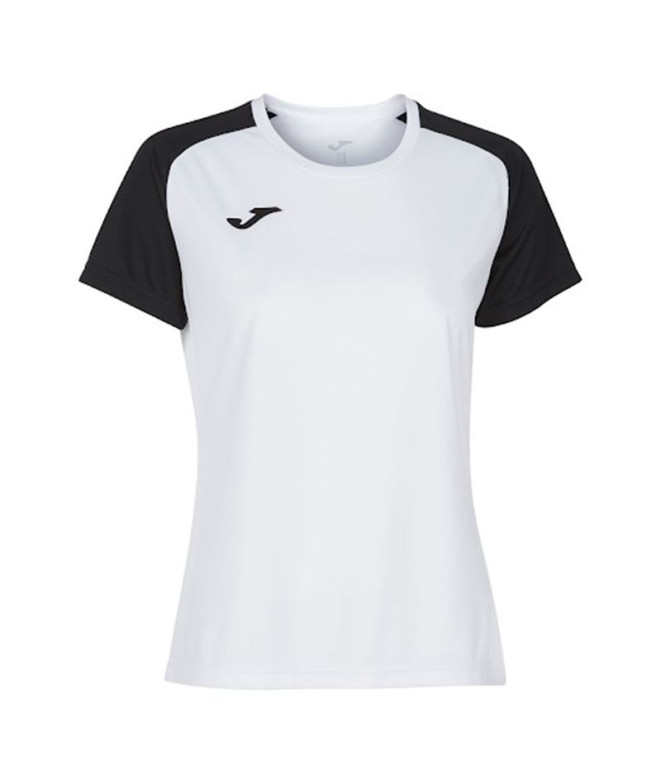 Camiseta de Fútbol Joma Academy IV Manga Corta Mujer Blanco Negro