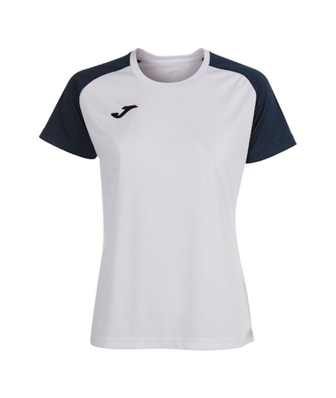 Camiseta de Fútbol Joma Academy IV Manga Corta Mujer Blanco Marino