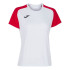 Camiseta Futebol Joma Mulher da Academy IV Manga curta Branco Vermelho
