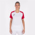 Camiseta Futebol Joma Mulher da Academy IV Manga curta Branco Vermelho