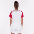Camiseta Futebol Joma Mulher da Academy IV Manga curta Branco Vermelho