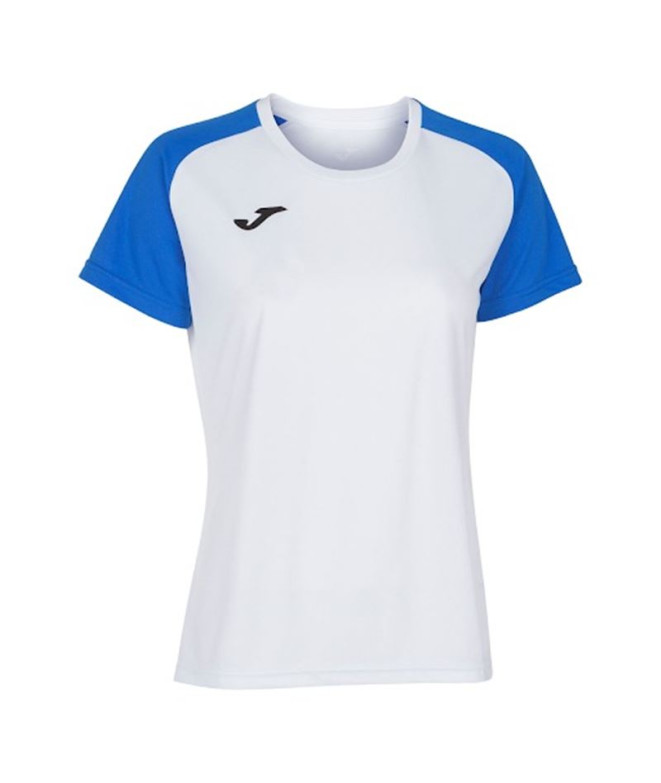 Camiseta Futebol Joma Mulher by Academy IV Manga curta Royal White