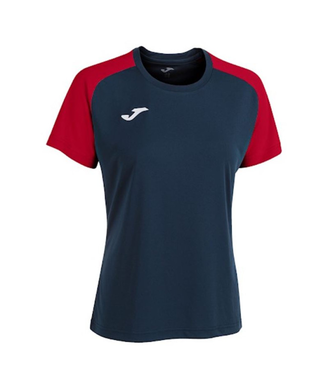 Camiseta de Fútbol Joma Academy IV Manga Corta Mujer Marino Rojo