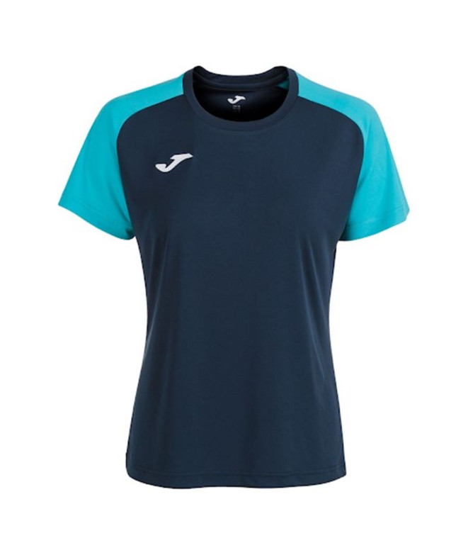 Camiseta de Fútbol Joma Academy IV Manga Corta Mujer Marino Turquesa Flúor