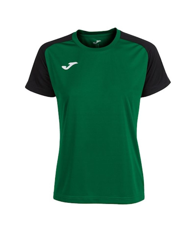 Camiseta de Fútbol Joma Academy IV Manga Corta Mujer Verde Negro