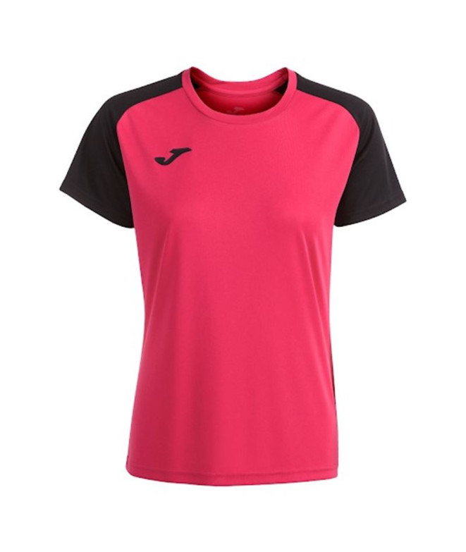 Camiseta de Fútbol Joma Academy IV Manga Corta Mujer Fucsia Negro