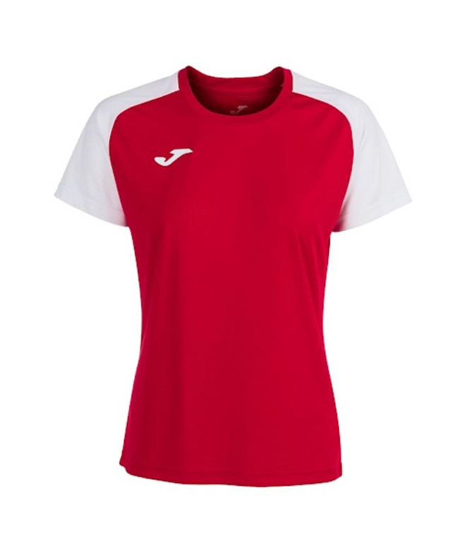 Camiseta Futebol Joma Mulher da Academy IV Manga curta Vermelho Branco