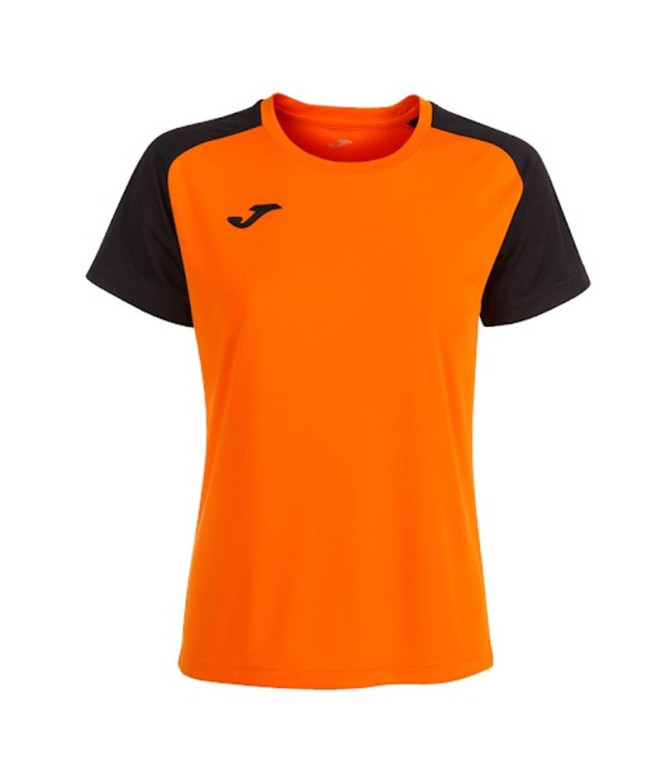 Camiseta Futebol Joma Mulher da Academy IV Manga curta laranja preta