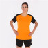Camiseta Futebol Joma Mulher da Academy IV Manga curta laranja preta
