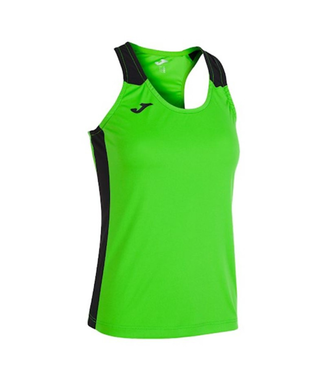 Camiseta de Running Joma Record II Tirantes Mujer Verde Flúor Negro