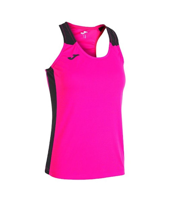 Camiseta de Running Joma Record II Tirantes Mujer Rosa Flúor Negro