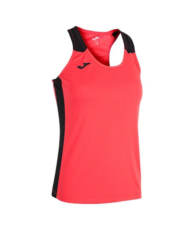 Camiseta Running Joma Mulher by Record II Braces Coral Fluorine Black