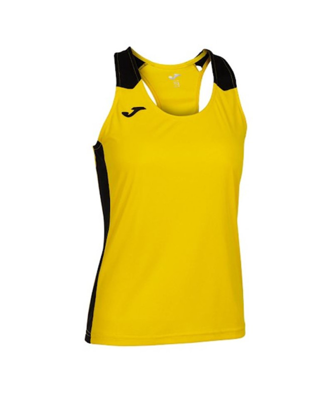 Camiseta Running Joma Mulher by Record II Braçadeiras Amarelo Preto