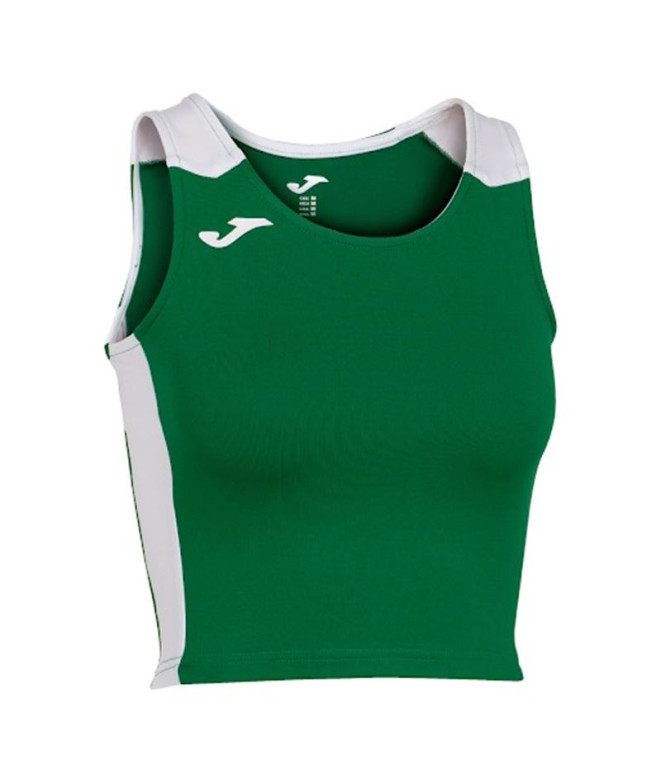 Top de Running Joma Record II Mujer Verde Blanco