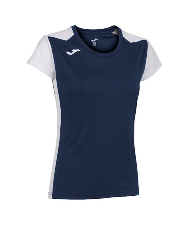 Camiseta Running Joma Mulher by Record II Manga curta Navy White