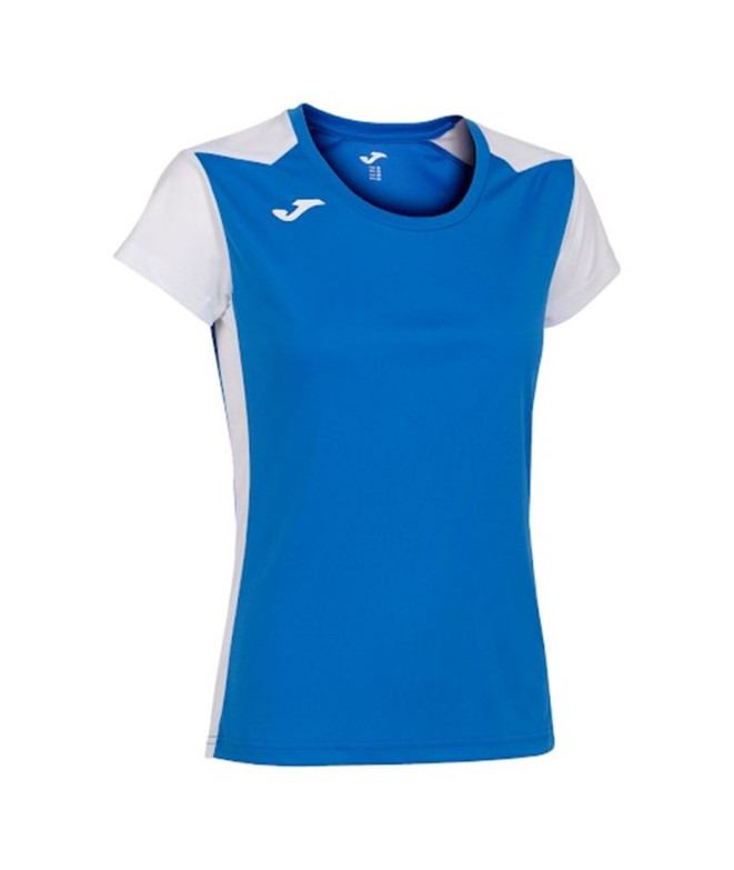 Camiseta Running Joma Mulher by Record II Manga curta Royal White