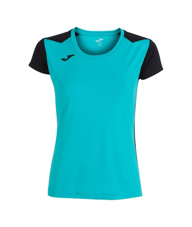 T-shirt Running Joma Femme by Record II Short Sleeve Turquoise Black