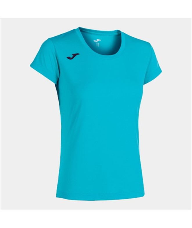 Camiseta de Running Joma Record II Manga Corta Mujer/Niña Turquesa Flúor