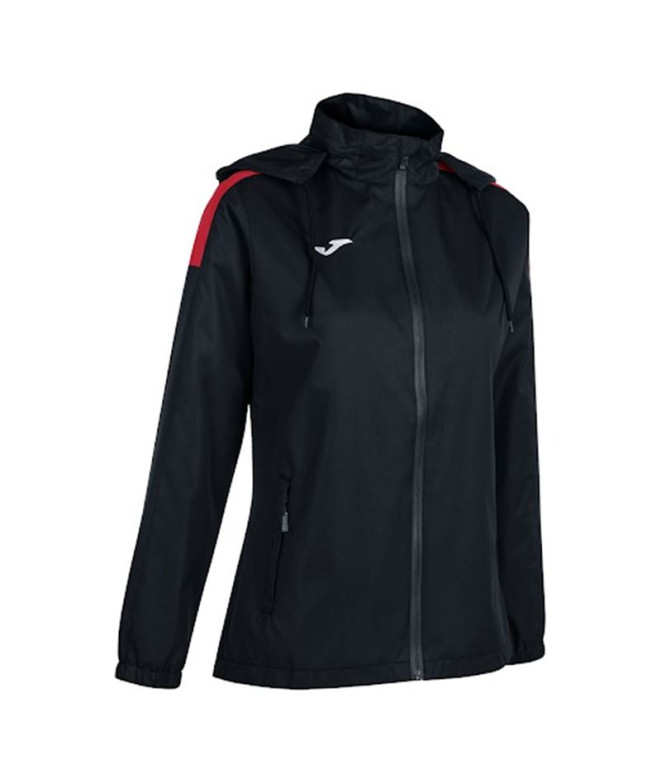 Chubasquero Joma Trivor Mujer Negro Rojo