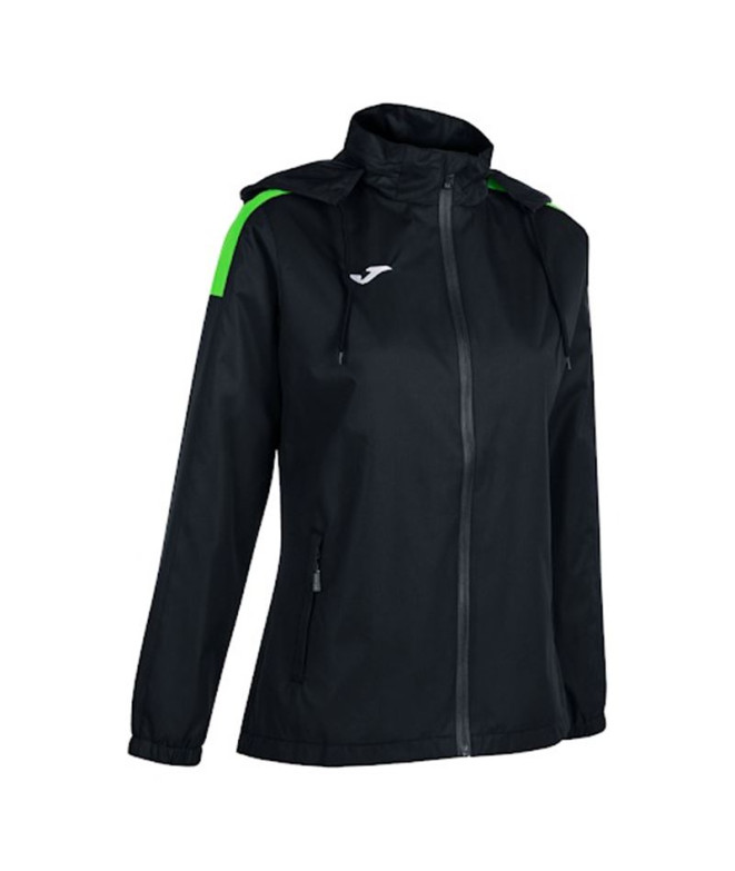 Chubasquero Joma Trivor Mujer Negro Verde Fluor