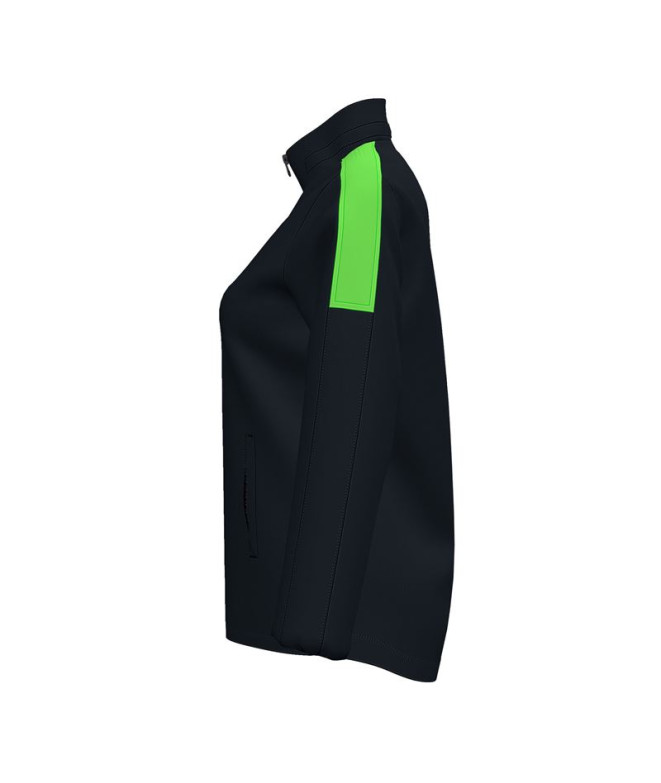 Chubasquero Joma Trivor Mujer Negro Verde Fluor