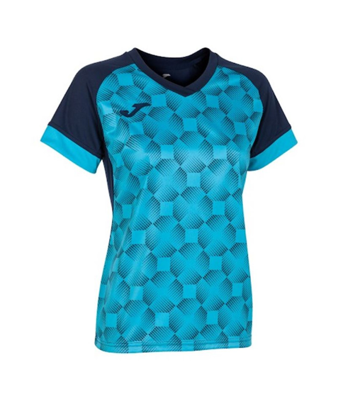 Camiseta Joma MulherMenina Manga curta Supernova III / Azul-marinho Turquesa Turquesa fluorescente