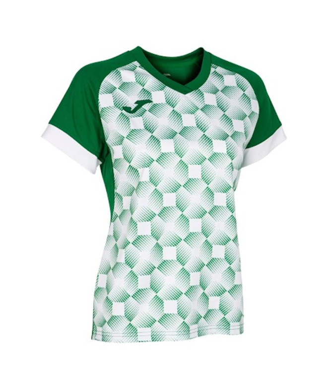 Camiseta Joma Supernova III Manga Corta Mujer/Niña Verde Blanco